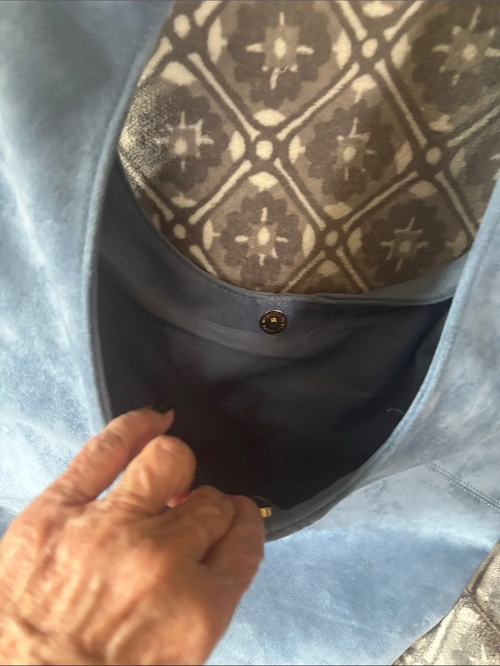 Old Navy Light Blue Suede Hobo Bag